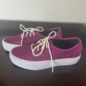 VANS Glitter Purple Sneakers Womens 10/Mens 8.5 Lace Up Low-top *Worn Once*